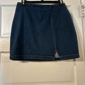 Wild Fable Blue Mini Skirt with Tiny Slit